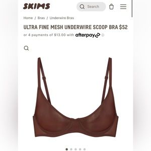 Skims Ultra Fine Mesh Underwire Scoop Bra